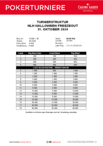 Turnierstruktur Halloween Freezeout 2024