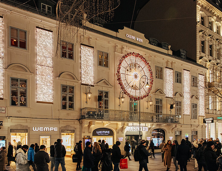 Weihnachtsbeleuchtung Casino Wien 